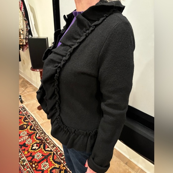Black RuffleCardigan - Picture 6 of 9